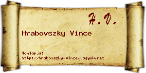 Hrabovszky Vince névjegykártya